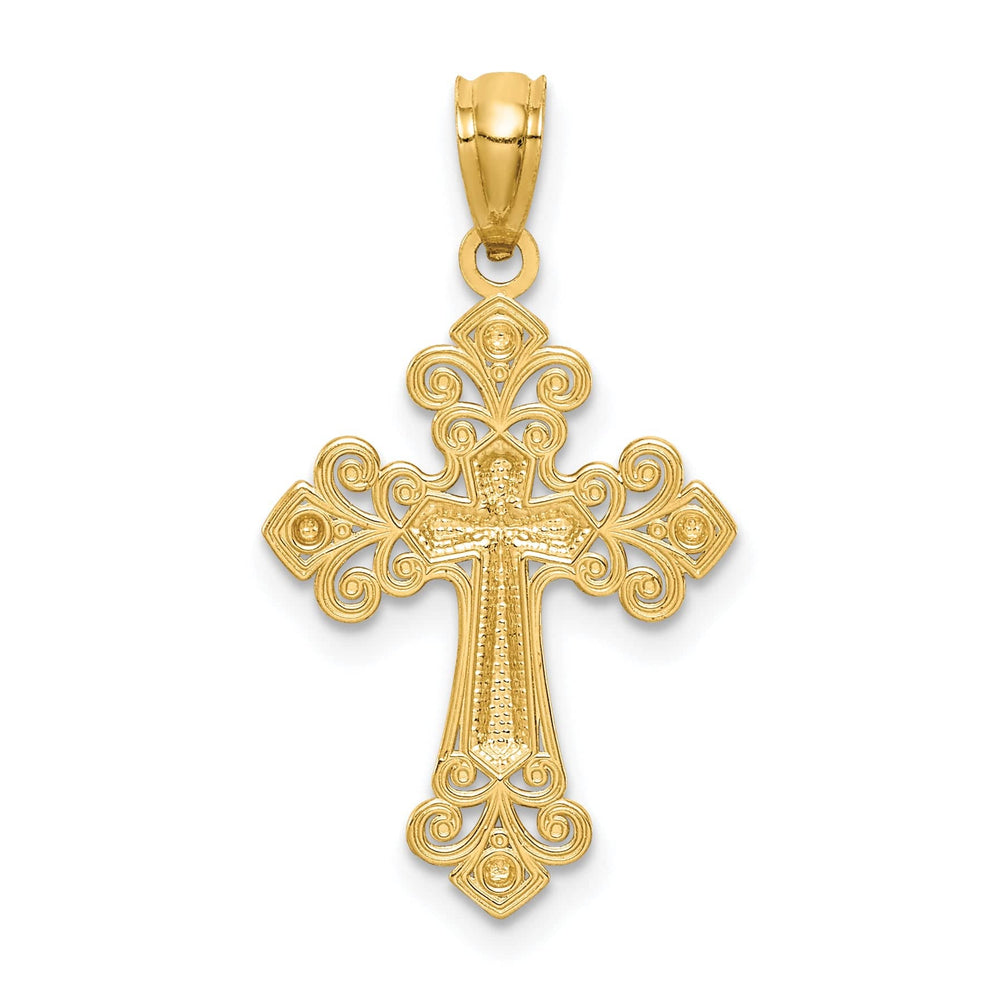Lovely Rita's Charms & Pendants 14K Two-Tone Gold Classic D.C Fleur de Lis Cross Pendant