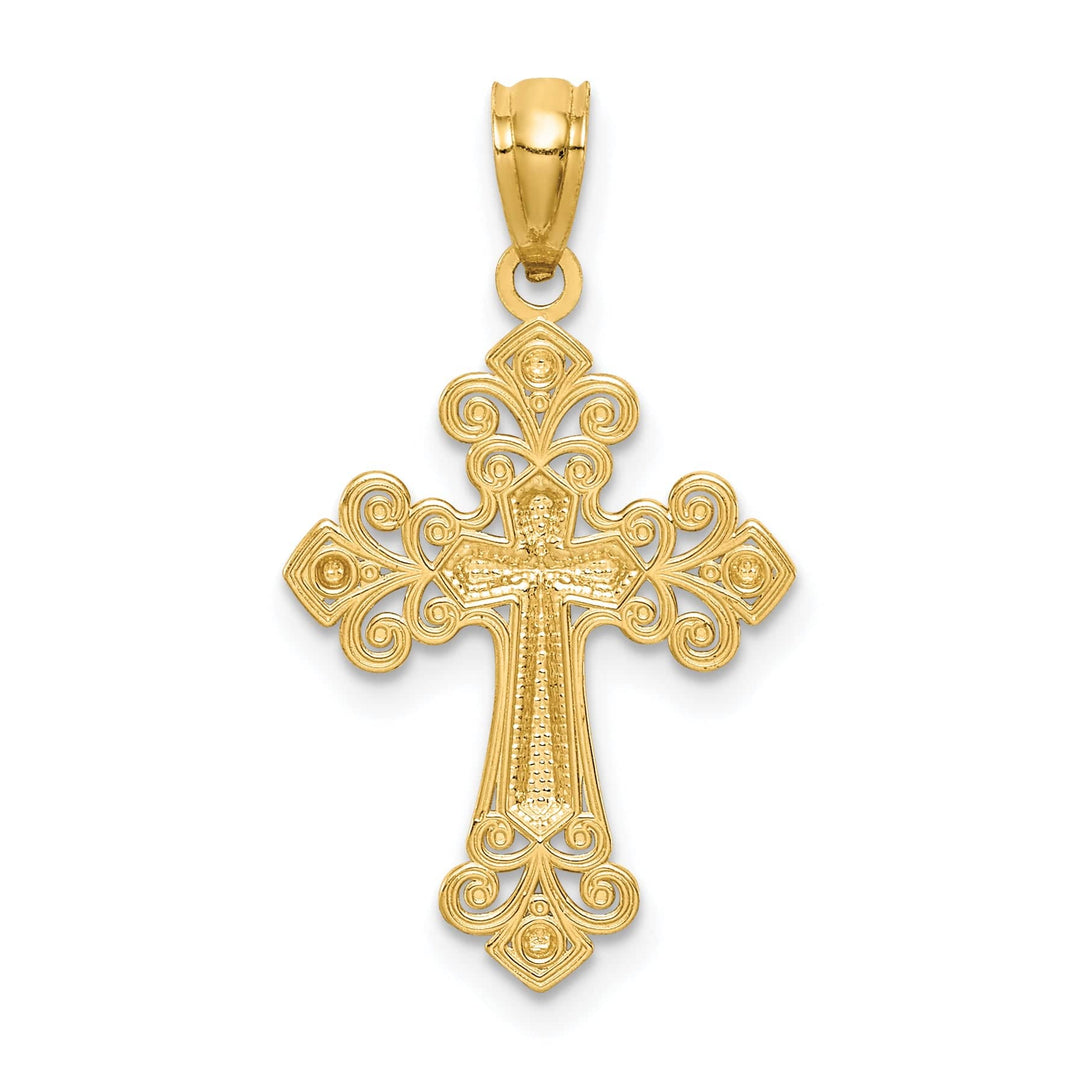 Lovely Rita's Charms & Pendants 14K Two-Tone Gold Classic D.C Fleur de Lis Cross Pendant