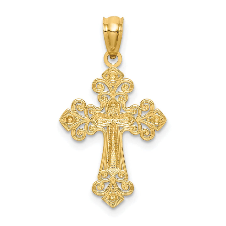Lovely Rita's Charms & Pendants 14K Two-Tone Gold Classic D.C Fleur de Lis Cross Pendant