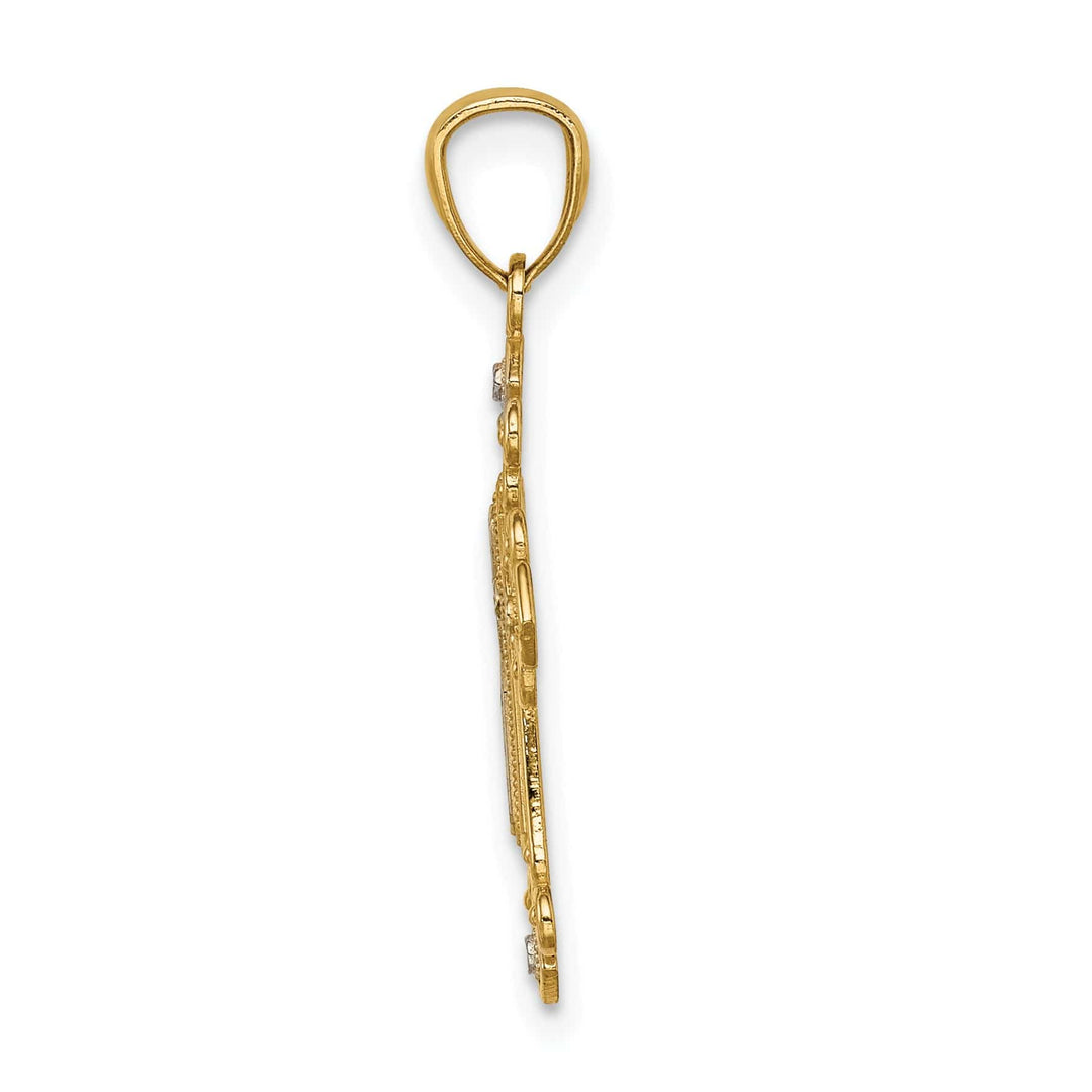Lovely Rita's Charms & Pendants 14K Two-Tone Gold Classic D.C Fleur de Lis Cross Pendant