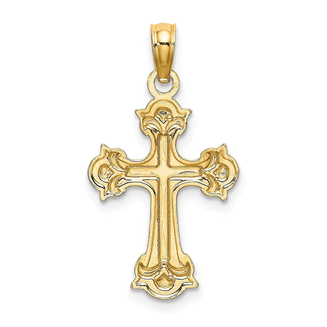 Lovely Rita's Charms & Pendants 14K Two-Tone Gold Classic D.C Fleur-De-Lis Filigree Cross Pendant