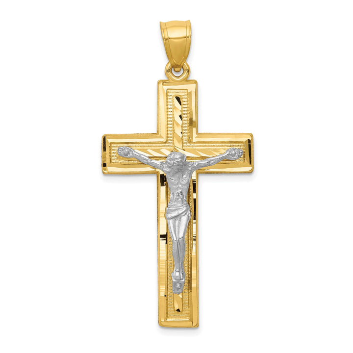 Lovely Rita's Charms & Pendants 14K Two-Tone Gold Classic D.C Latin Crucifix Cross Pendant