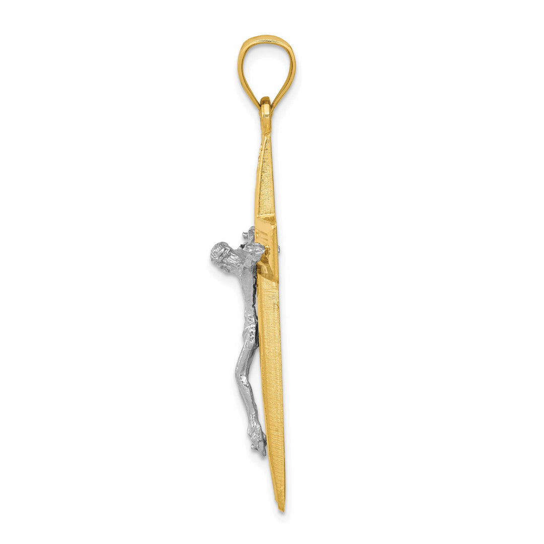 Lovely Rita's Charms & Pendants 14K Two-Tone Gold Classic D.C Latin Crucifix Cross Pendant