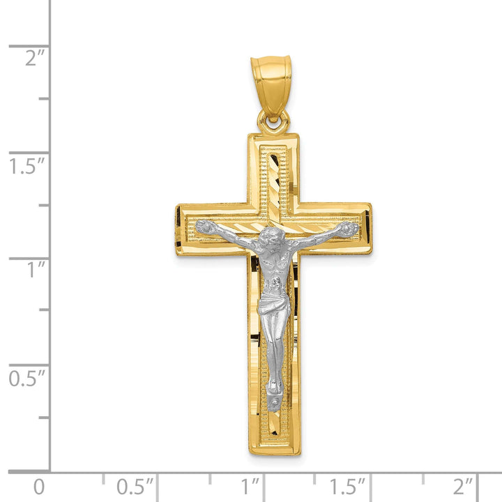 Lovely Rita's Charms & Pendants 14K Two-Tone Gold Classic D.C Latin Crucifix Cross Pendant