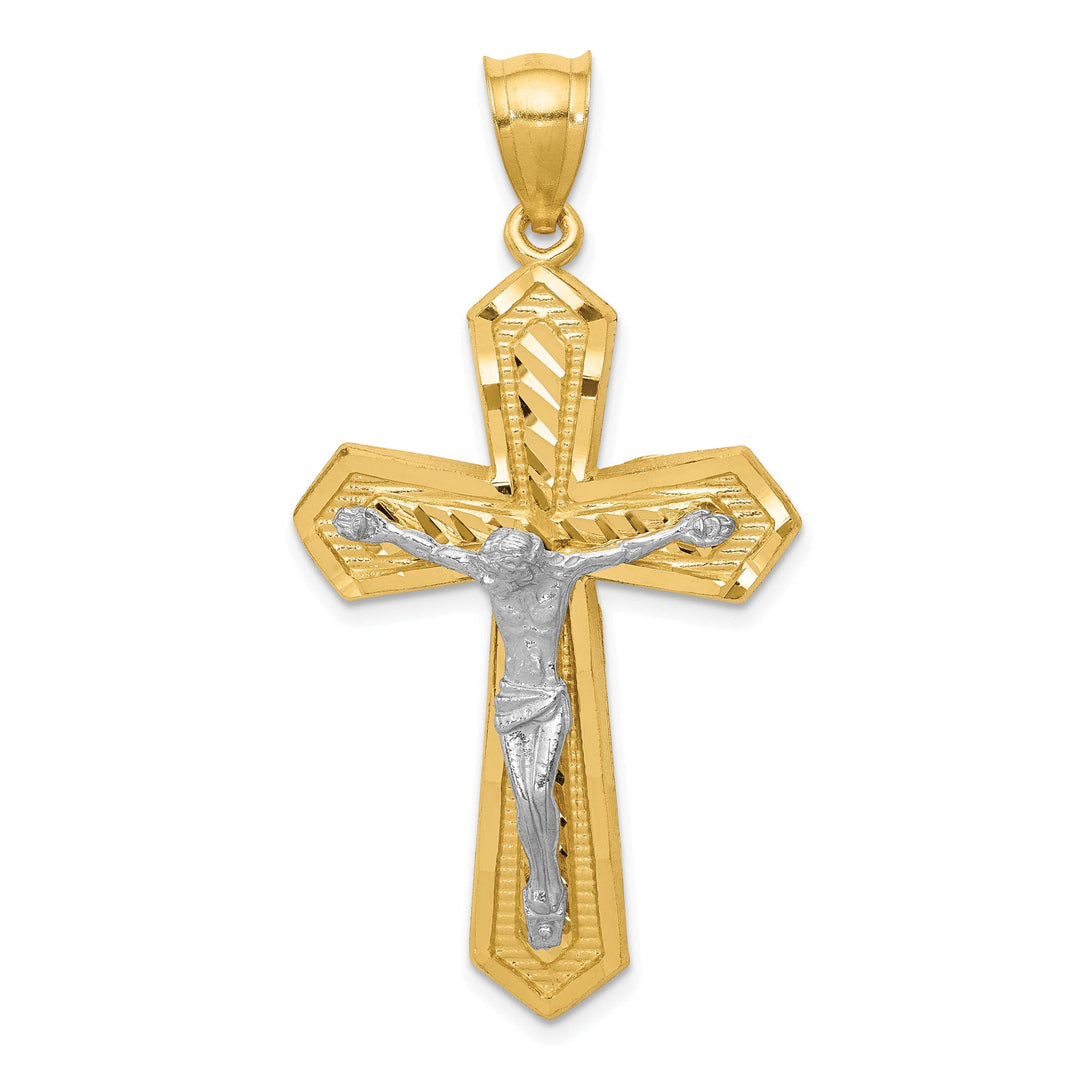 Lovely Rita's Charms & Pendants 14K Two-Tone Gold Classic D.C Passion Crucifix Cross Pendant