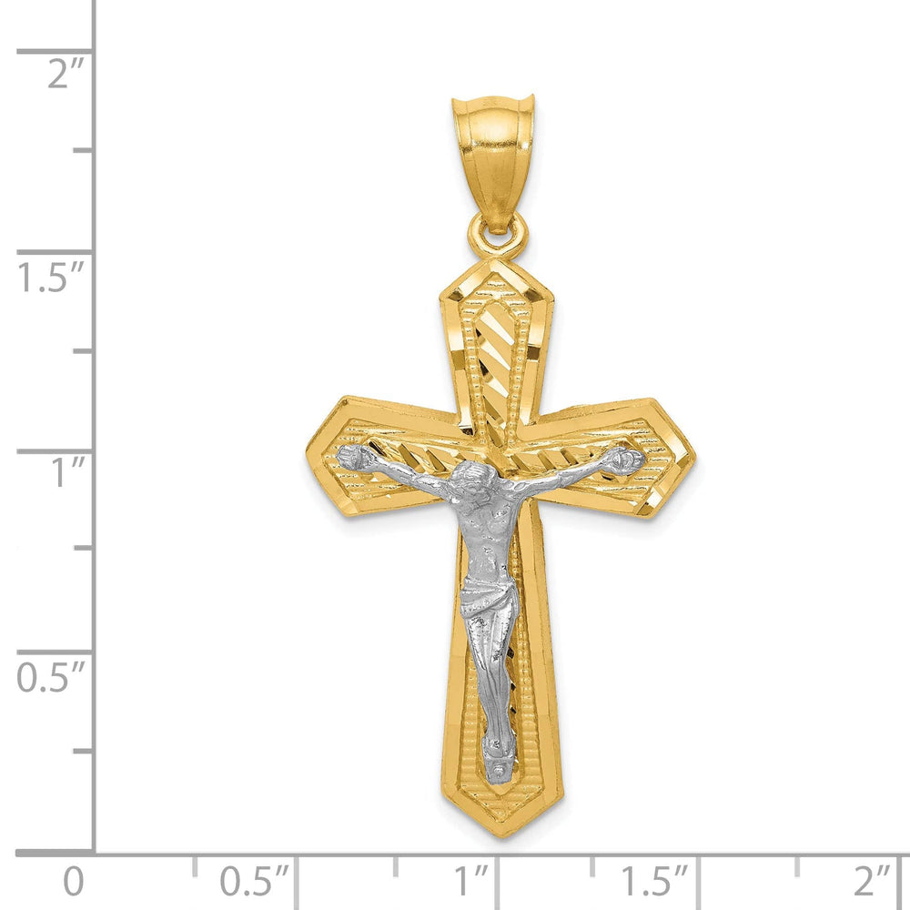 Lovely Rita's Charms & Pendants 14K Two-Tone Gold Classic D.C Passion Crucifix Cross Pendant