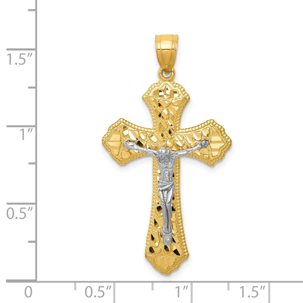 Lovely Rita's Charms & Pendants 14K Two-Tone Gold Classic D.C Passion Crucifix Cross Pendant