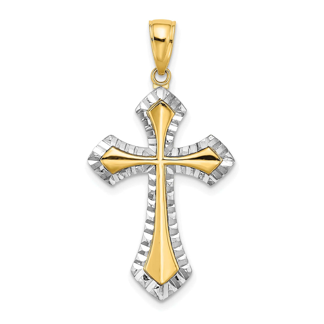 Lovely Rita's Charms & Pendants 14K Two-Tone Gold Classic D.C Reversible Passion Cross Pendant
