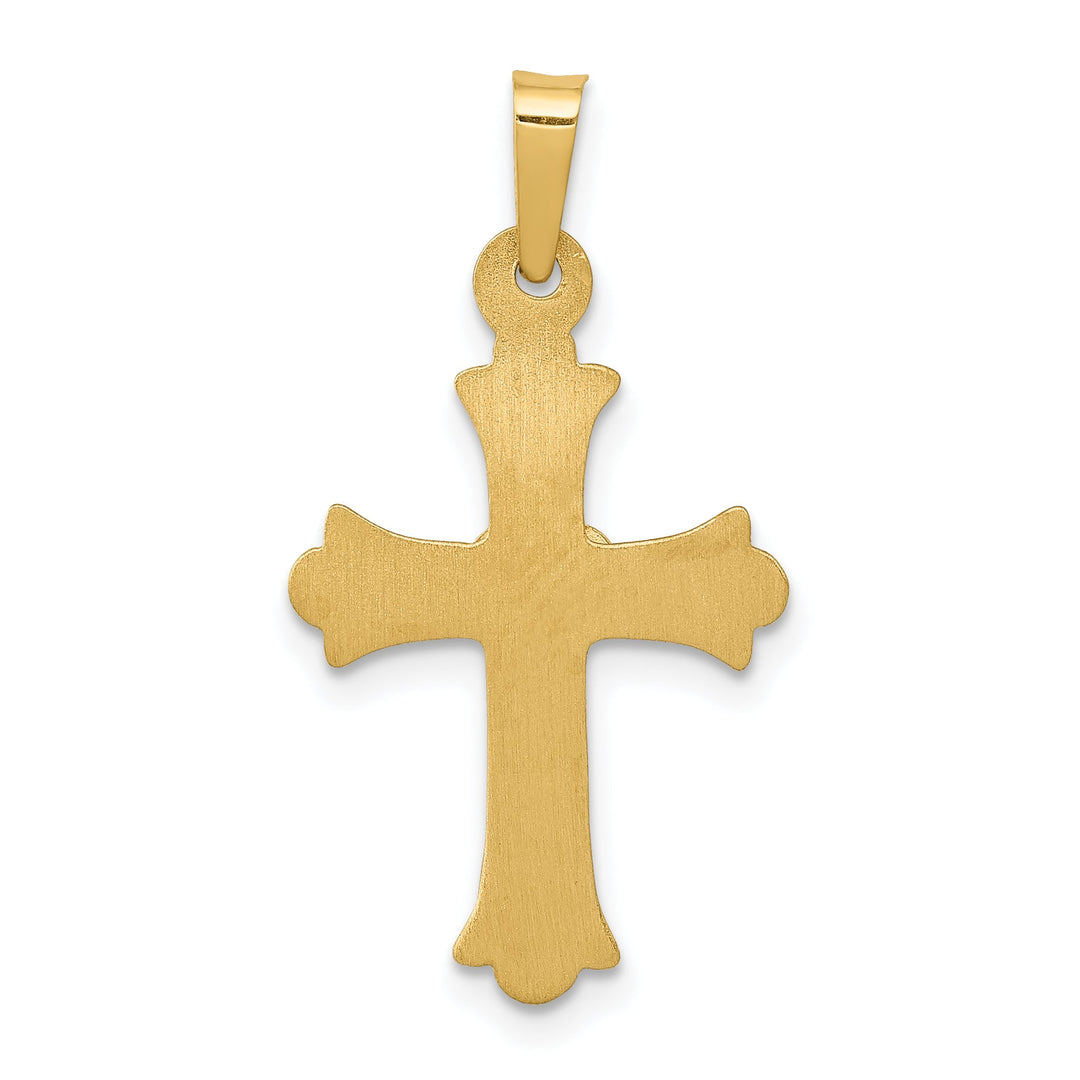 Lovely Rita's Charms & Pendants 14K Two-Tone Gold Classic Diamond Heart Fleur de Lis Cross Pendant