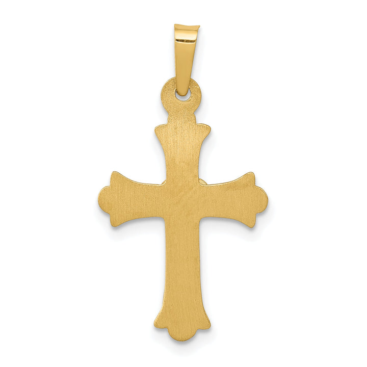 Lovely Rita's Charms & Pendants 14K Two-Tone Gold Classic Diamond Heart Fleur de Lis Cross Pendant