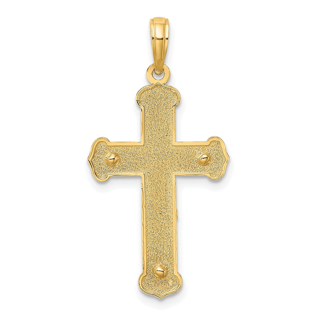 Lovely Rita's Charms & Pendants 14K Two-Tone Gold Classic Engraved Crucifix Cross Pendant