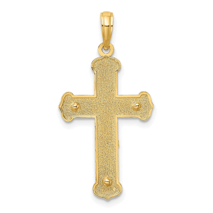 Lovely Rita's Charms & Pendants 14K Two-Tone Gold Classic Engraved Crucifix Cross Pendant