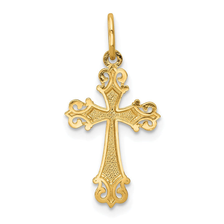 Lovely Rita's Charms & Pendants 14K Two-Tone Gold Classic Fleur de Lis Cross Pendant