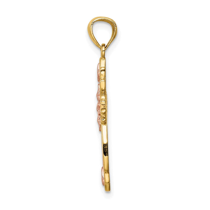 Lovely Rita's Charms & Pendants 14K Two-Tone Gold Classic Fleur de Lis Cross Pendant
