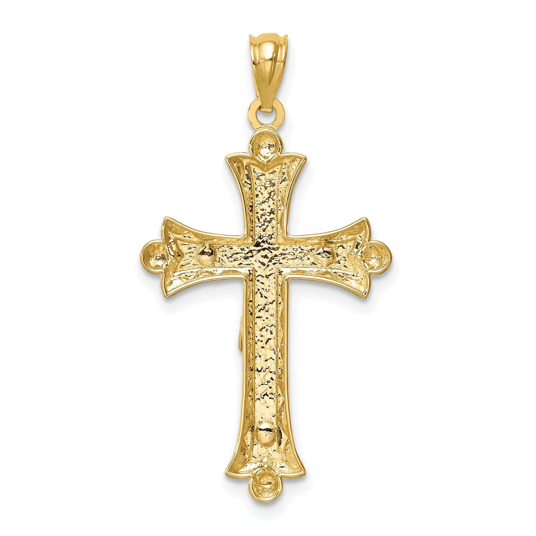 Lovely Rita's Charms & Pendants 14K Two-Tone Gold Classic Florentine Crucifix Cross Pendant