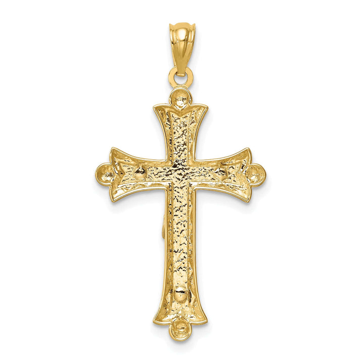 Lovely Rita's Charms & Pendants 14K Two-Tone Gold Classic Florentine Crucifix Cross Pendant