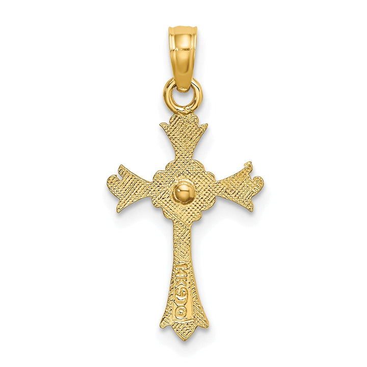 Lovely Rita's Charms & Pendants 14K Two-Tone Gold Classic Heart Fleur de Lis Cross Pendant