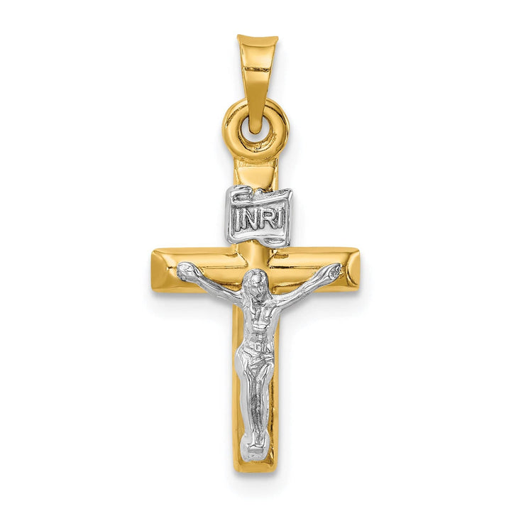 Lovely Rita's Charms & Pendants 14K Two-Tone Gold Classic Hollow INRI Cross Pendant