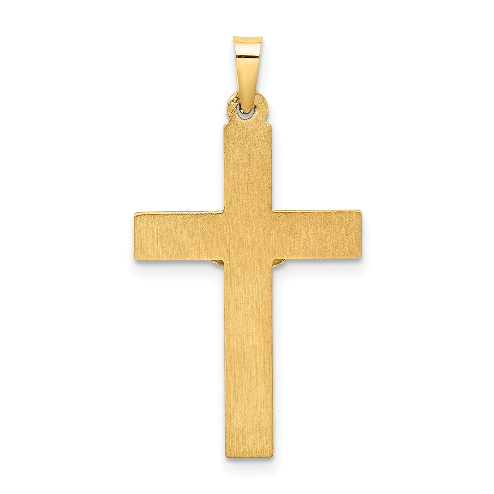 Lovely Rita's Charms & Pendants 14K Two-Tone Gold Classic Hollow Polished Textured INRI Cross Pendant