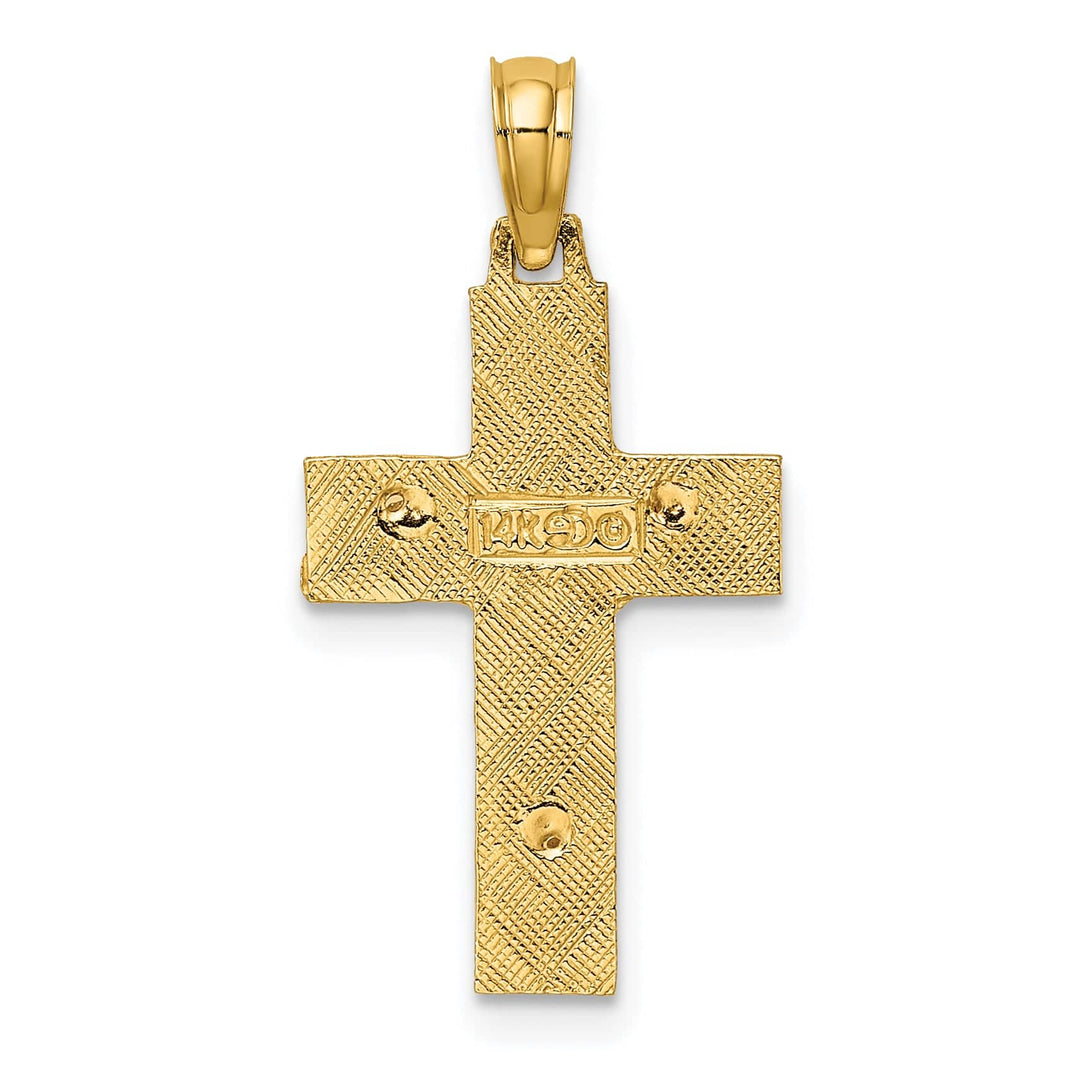 Lovely Rita's Charms & Pendants 14K Two-Tone Gold Classic Latin Crucifix Cross Pendant