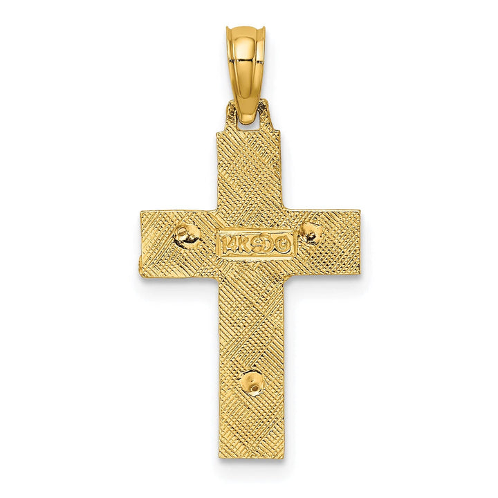 Lovely Rita's Charms & Pendants 14K Two-Tone Gold Classic Latin Crucifix Cross Pendant