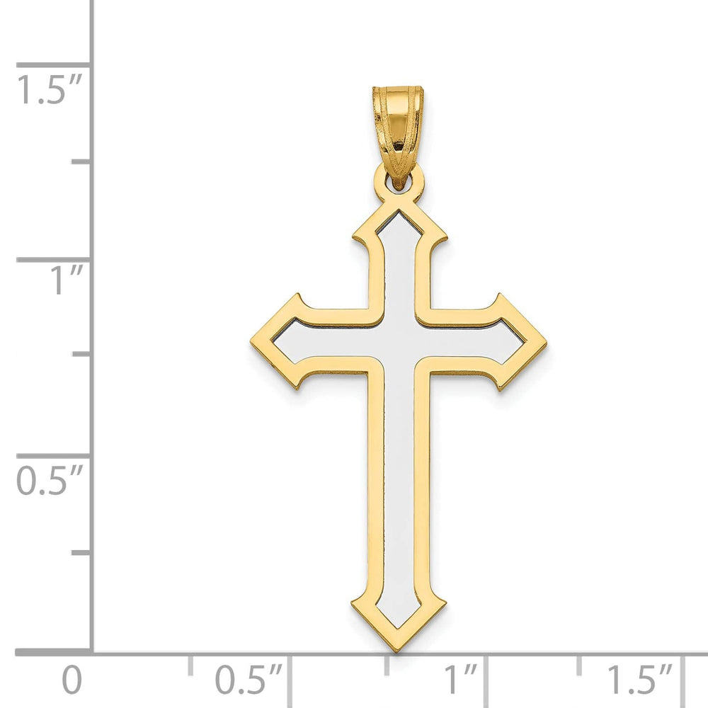 Lovely Rita's Charms & Pendants 14K Two-Tone Gold Classic Passion Cross Pendant