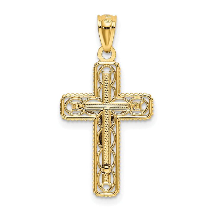 Lovely Rita's Charms & Pendants 14K Two-Tone Gold Classic Polished Crucifix Cross Pendant