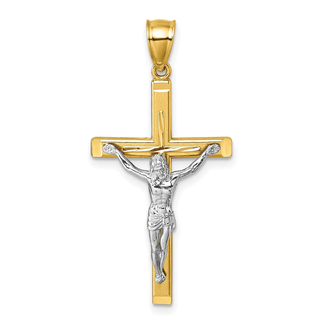 Lovely Rita's Charms & Pendants 14K Two-Tone Gold Classic Polished D.C Crucifix Cross Pendant