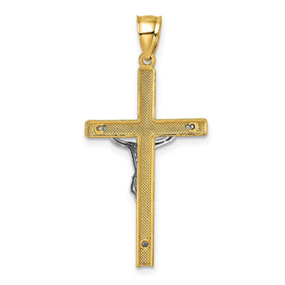 Lovely Rita's Charms & Pendants 14K Two-Tone Gold Classic Polished D.C Crucifix Cross Pendant