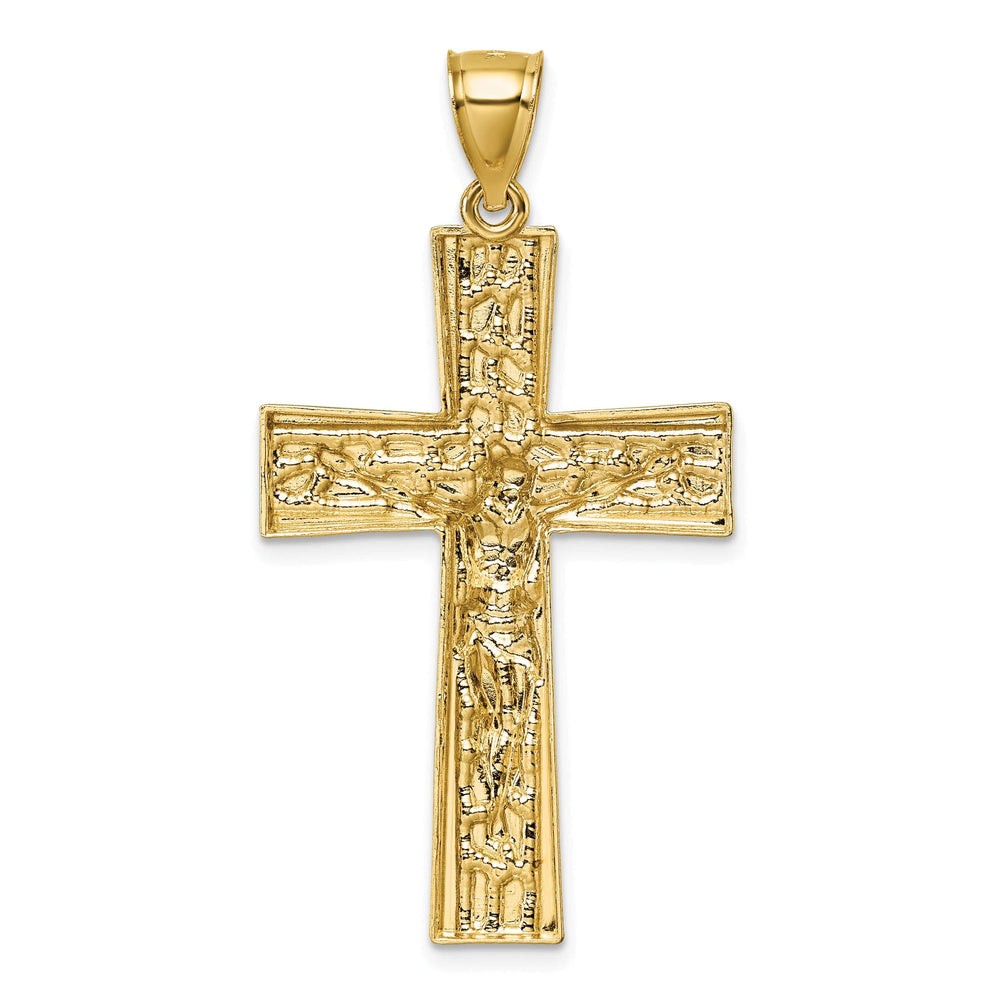 Lovely Rita's Charms & Pendants 14K Two-Tone Gold Classic Polished D.C Nugget Crucifix Cross Pendant