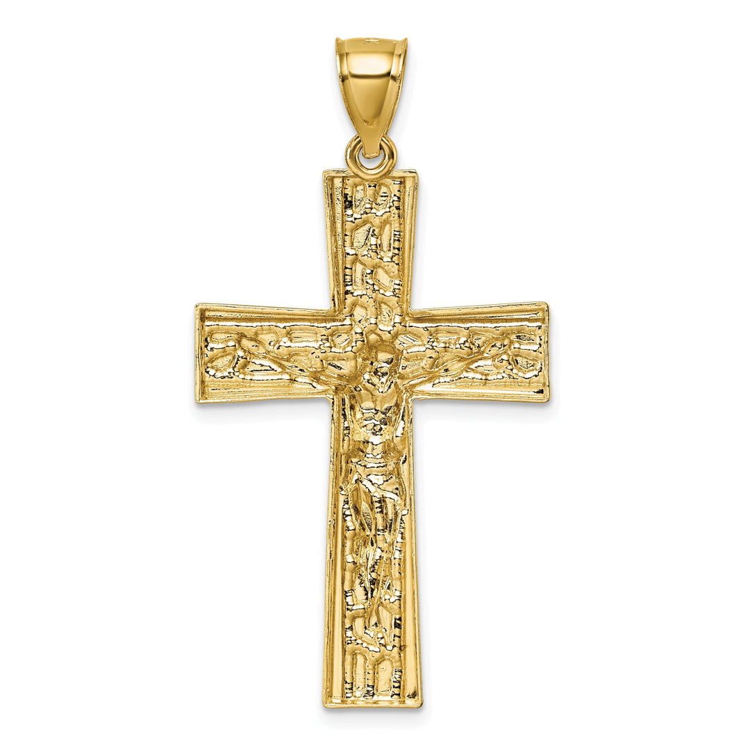 Lovely Rita's Charms & Pendants 14K Two-Tone Gold Classic Polished D.C Nugget Crucifix Cross Pendant