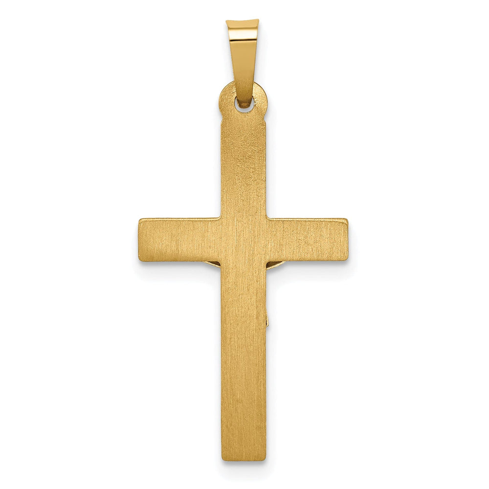 Lovely Rita's Charms & Pendants 14K Two-Tone Gold Classic Polished Lattice Textured INRI Cross Pendant