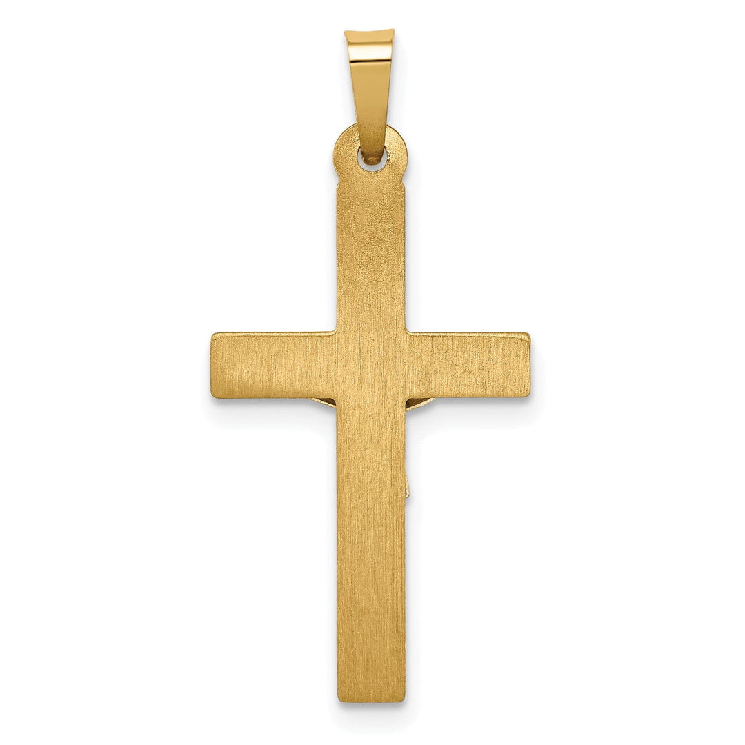 Lovely Rita's Charms & Pendants 14K Two-Tone Gold Classic Polished Lattice Textured INRI Cross Pendant