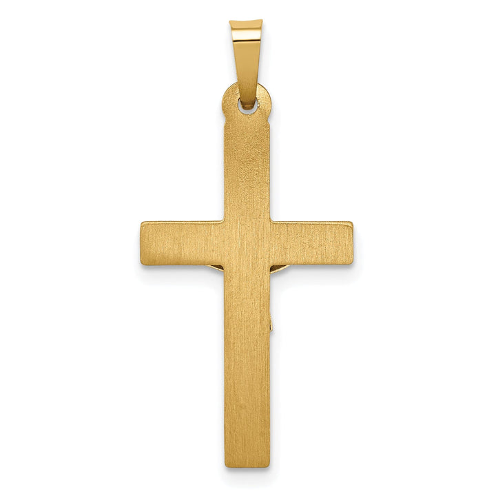 Lovely Rita's Charms & Pendants 14K Two-Tone Gold Classic Polished Lattice Textured INRI Cross Pendant