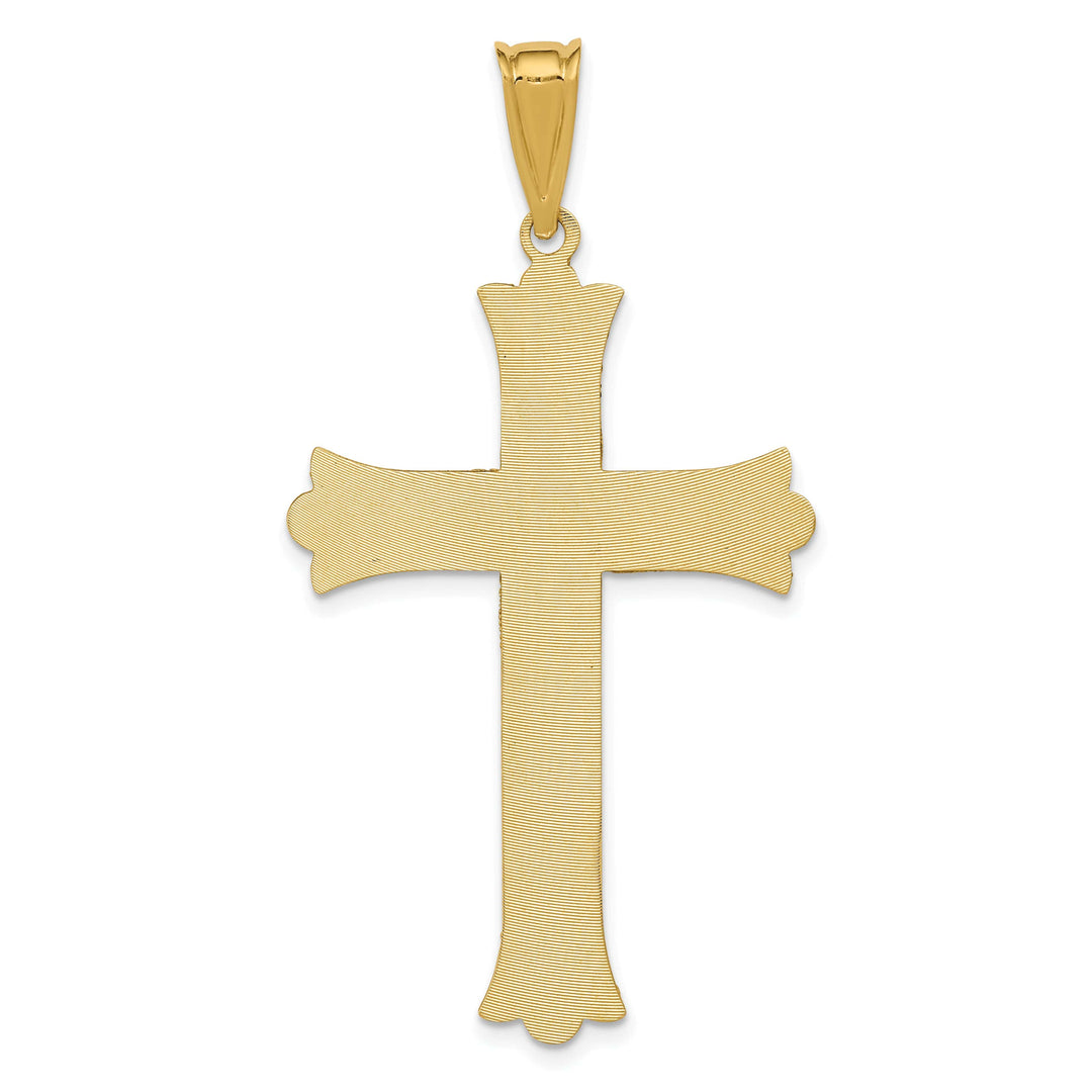 Lovely Rita's Charms & Pendants 14K Two-Tone Gold Classic Polished Satin D.C Crucifix Cross Pendant