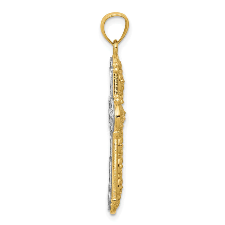 Lovely Rita's Charms & Pendants 14K Two-Tone Gold Classic Reversible D.C Filigree Cross Pendant