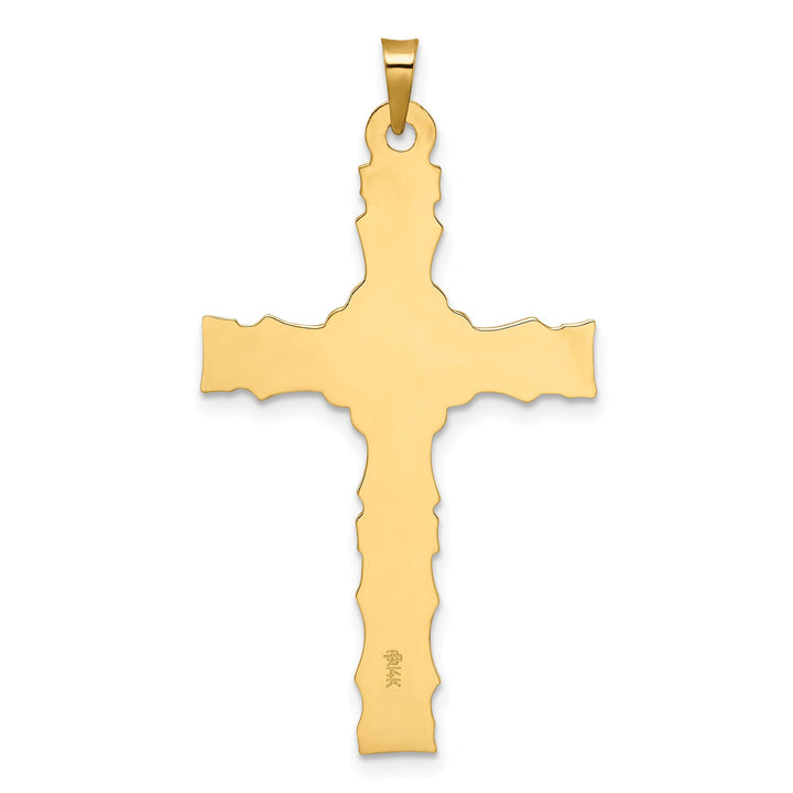 Lovely Rita's Charms & Pendants 14K Two-Tone Gold Classic Solid Fleur de Lis Cross Pendant