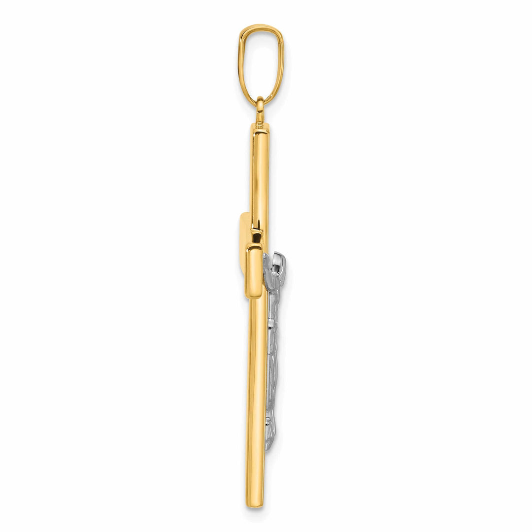 Lovely Rita's Charms & Pendants 14K Two-Tone Gold Classic & Textured Crucifix Cross Pendant