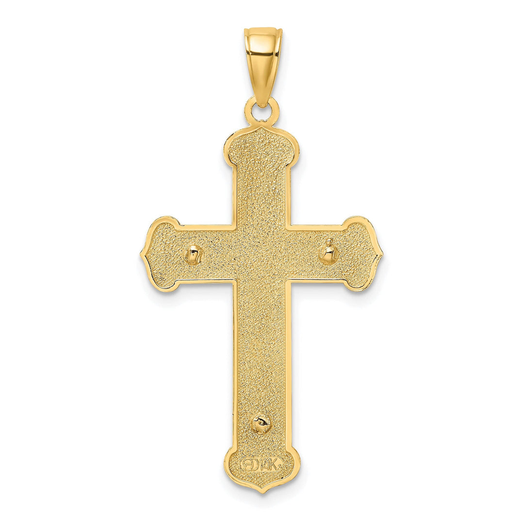 Lovely Rita's Charms & Pendants 14K Two-Tone Gold Classic Textured Crucifix Cross Pendant