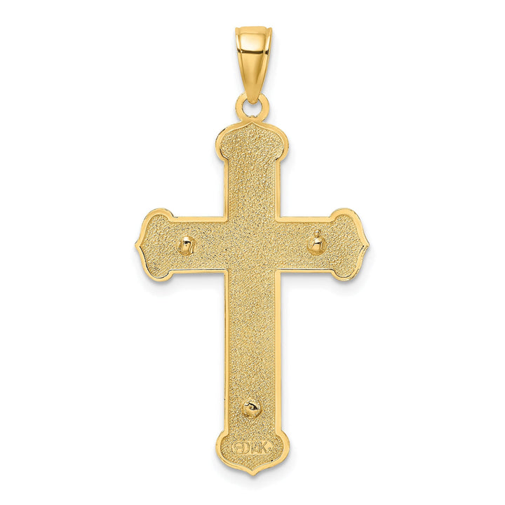 Lovely Rita's Charms & Pendants 14K Two-Tone Gold Classic Textured Crucifix Cross Pendant