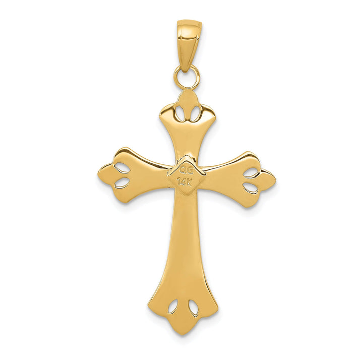 Lovely Rita's Charms & Pendants 14K Two-Tone Gold Classic Textured Filigree Cross Pendant