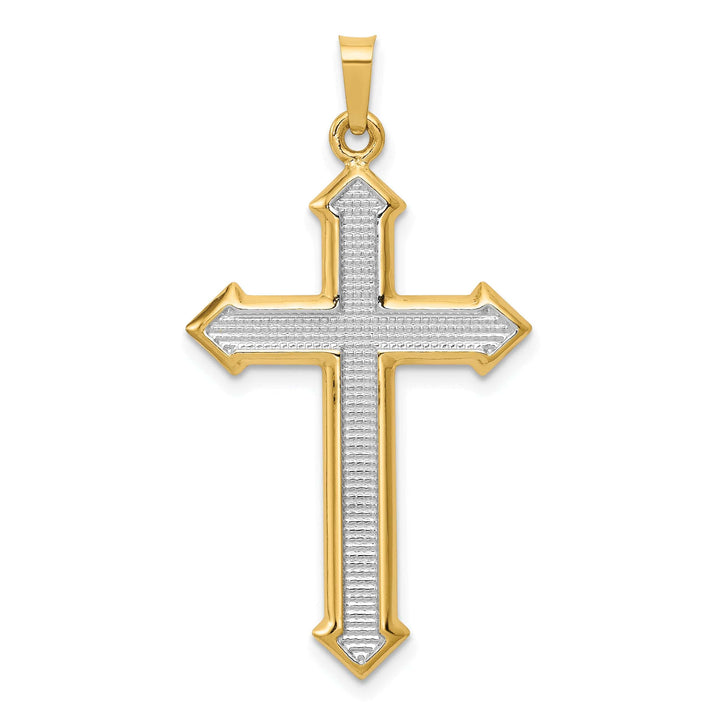 Lovely Rita's Charms & Pendants 14K Two-Tone Gold Classic & Textured Passion Cross Pendant