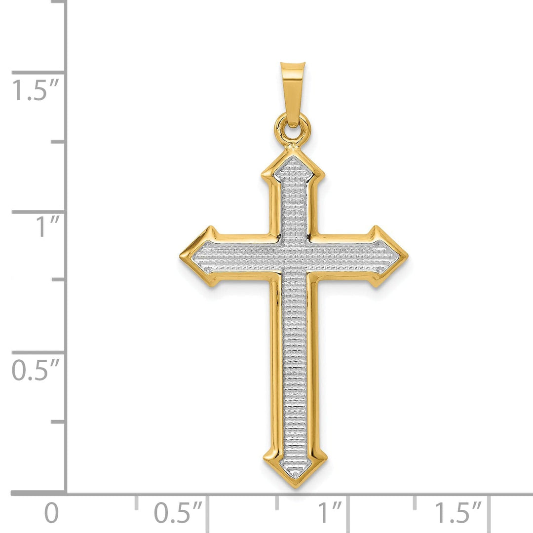 Lovely Rita's Charms & Pendants 14K Two-Tone Gold Classic & Textured Passion Cross Pendant