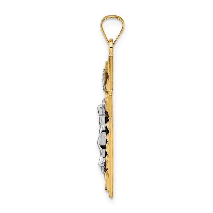 Lovely Rita's Charms & Pendants 14K Two-Tone Gold Classic & Twisted Hollow INRI Cross Pendant