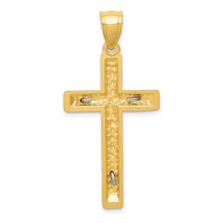 Lovely Rita's Charms & Pendants 14K Two-Tone Gold Contemporary D.C Crucifix Cross Pendant