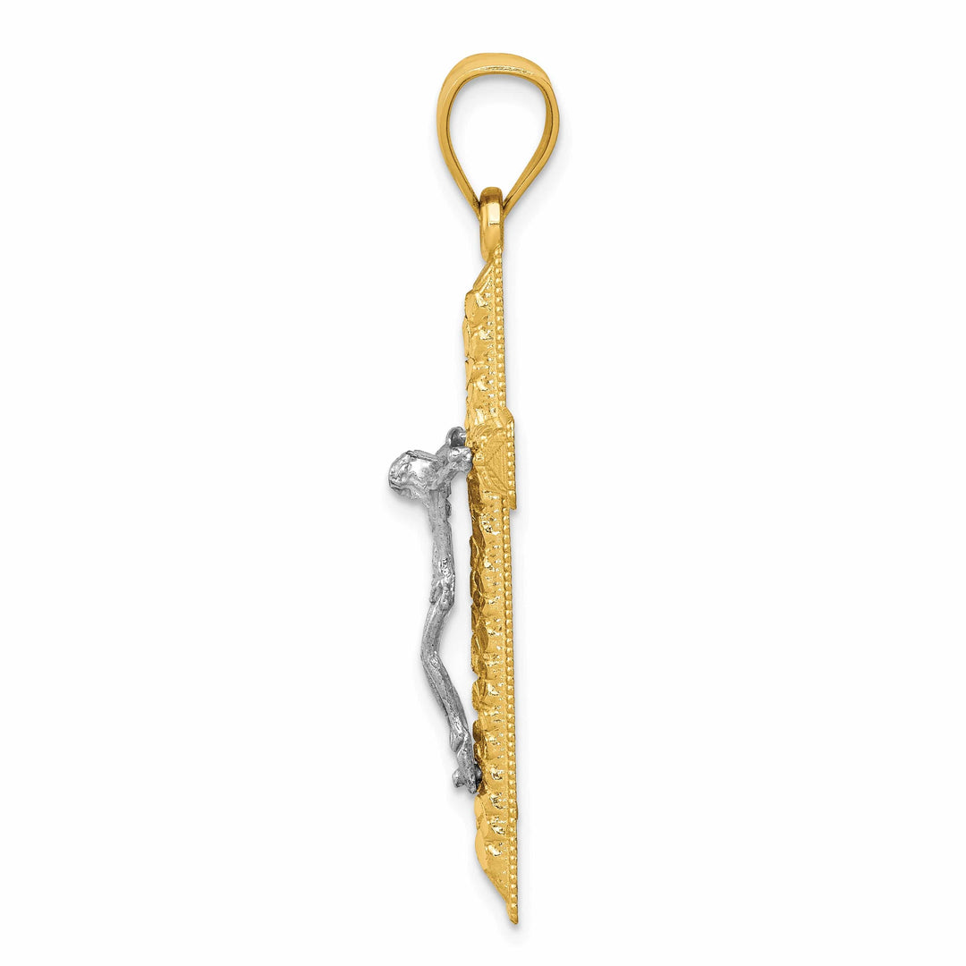 Lovely Rita's Charms & Pendants 14K Two-Tone Gold Contemporary D.C Crucifix Cross Pendant