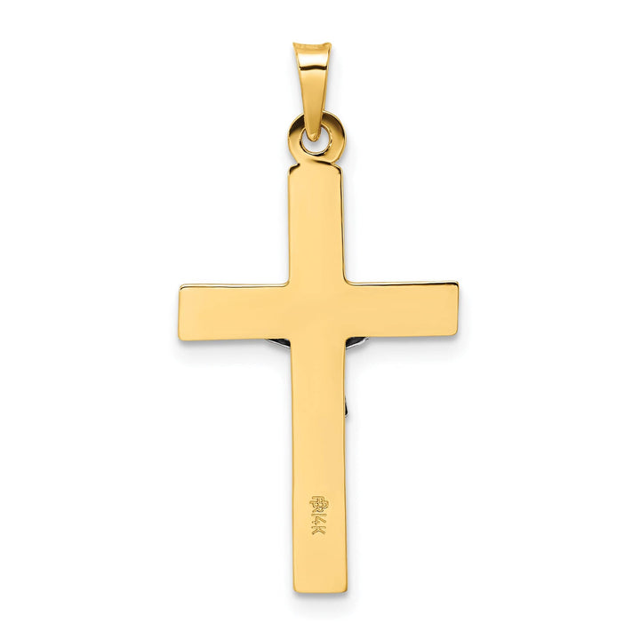 Lovely Rita's Charms & Pendants 14K Two-Tone Gold Contemporary Polished Solid INRI Cross Pendant