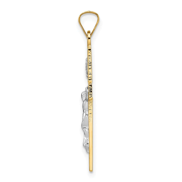 Lovely Rita's Charms & Pendants 14K Two-Tone Gold Contemporary Polished Solid INRI Cross Pendant