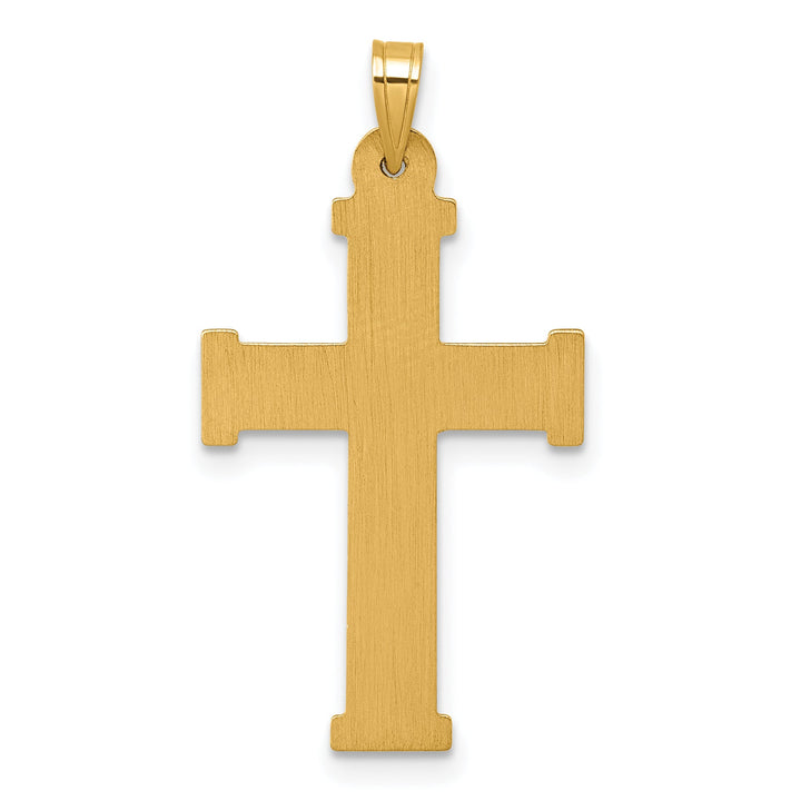 Lovely Rita's Charms & Pendants 14K Two-Tone Gold Contemporary Polished & Textured INRI Cross Pendant