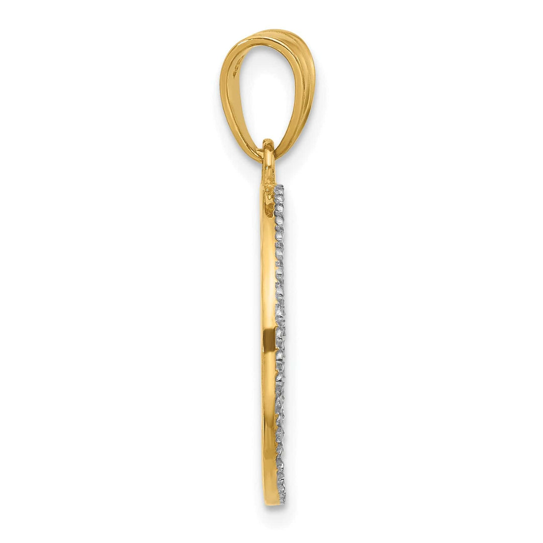 Lovely Rita's Charms & Pendants 14K Two Tone Gold D.C Polished Sun and Moon  Pendant